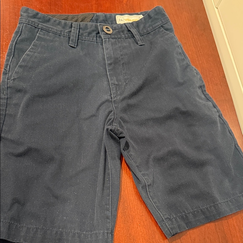 Volcom kids Dark Blue Flat Front Shorts